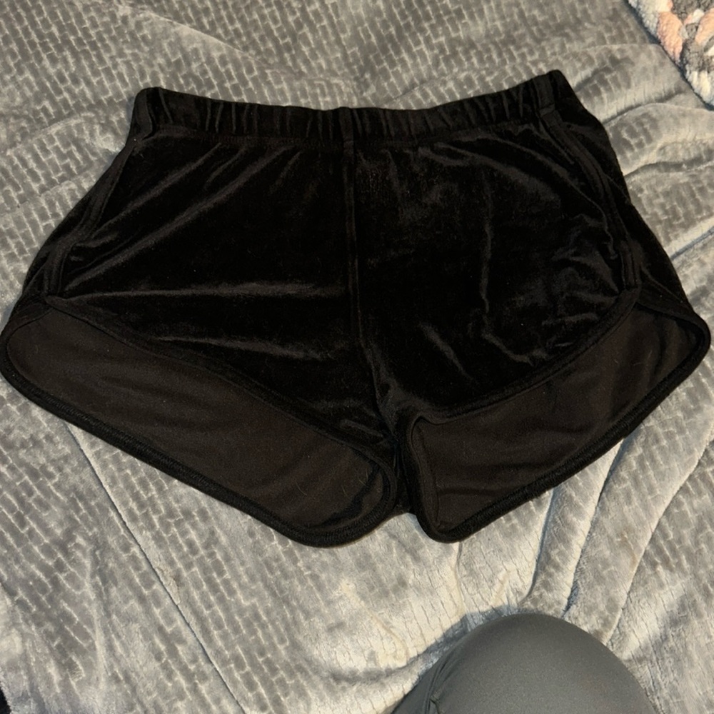 ⚠️ LAST 7 WEEKS TO PURCHASE— black velvet shorts🖤